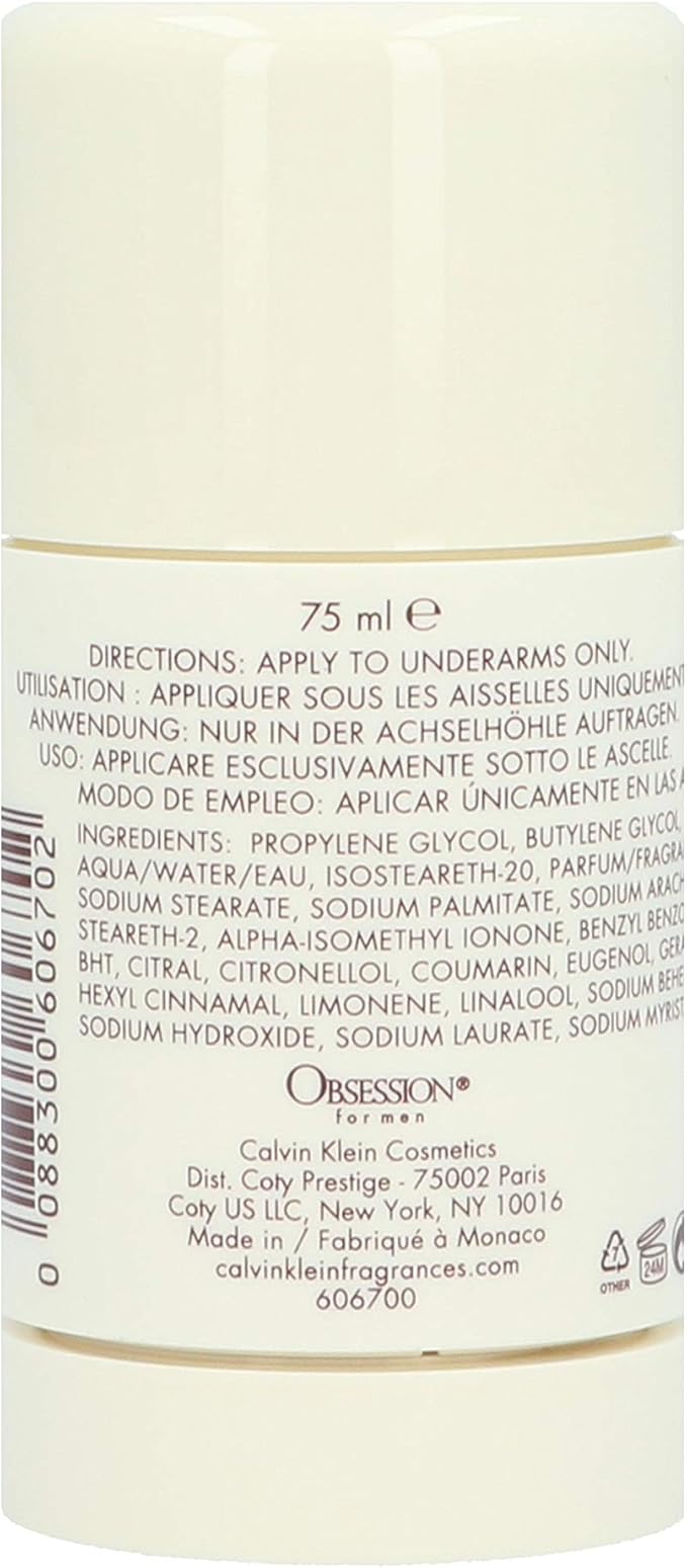 Calvin Klein Obsession for Men Deodorant Stick 75ml - Image 3